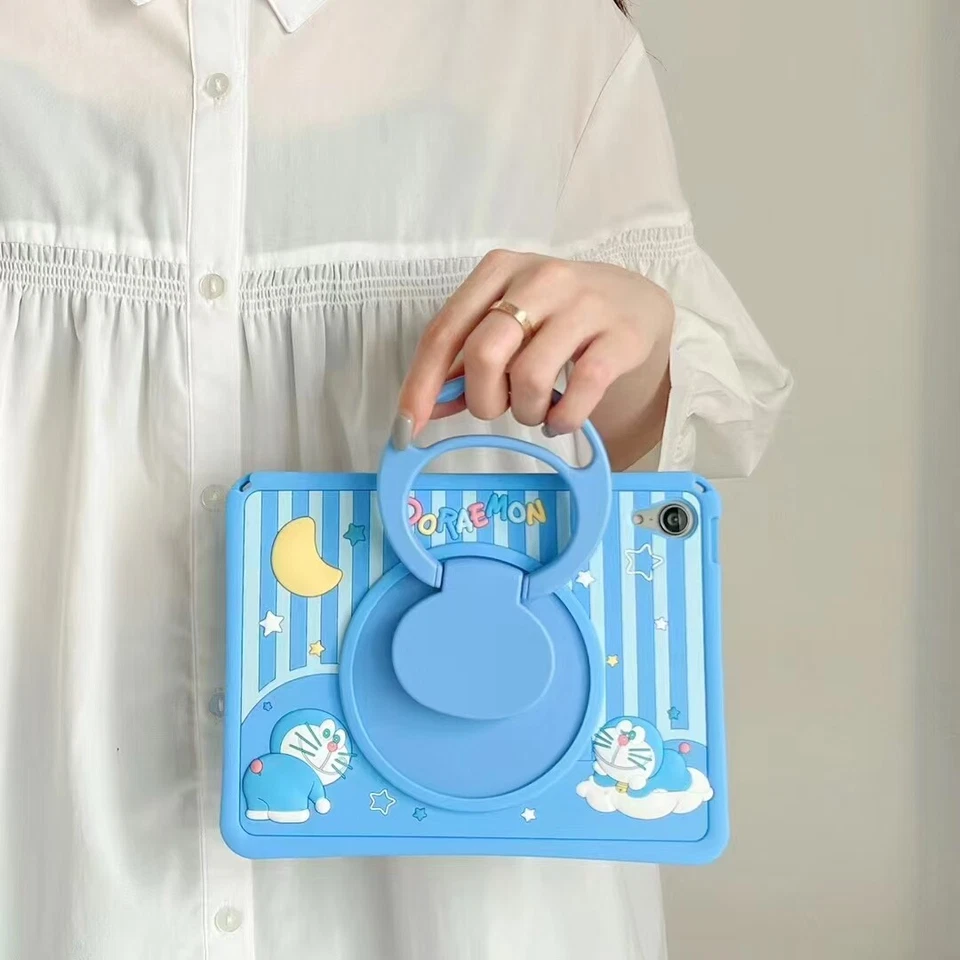 NEW Doraemon Silicone Handle Kid Case Cover For iPad Air Pro 11 inch M2 M4 2024 - Image 4 of 4