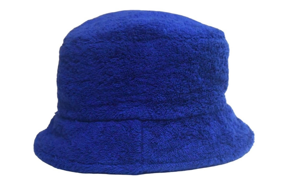 シャネル CHANEL パイル地 ハット ブルー CHANEL Blue Pile Fabric Bucket Hat, Coco Mark, Size M, 56cm