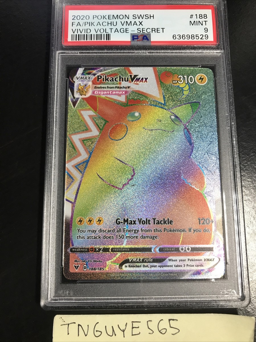 Pokemon Vivid Voltage Secret Rare Rainbow Pikachu VMAX 188 Pokemon Vivid Voltage Secret Rare Rainbow Pikachu VMAX 188