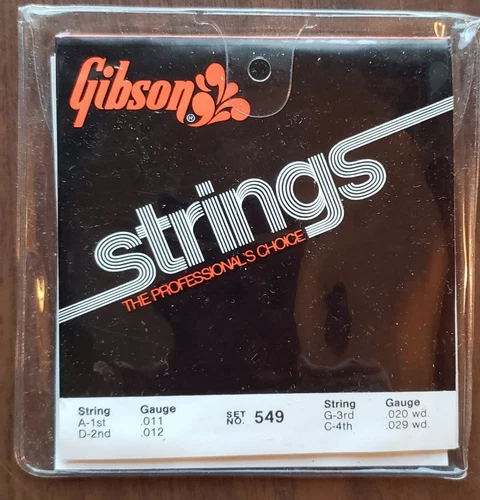 Gibson 4 String Tenor Banjo Strings Set #549 Mona Steel Medium Gauge Vintage NOS