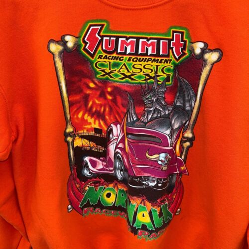 Summit Racing Classic XXXI Norwalk Ohio Pullover Gildan Sweatshirt Size M Orange - Picture 6 of 15