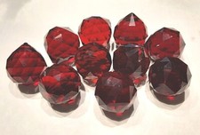 Hanging Crystal Balls Faceted Sphere 47mm RubyRed 10pcs Set Fung Shui Decolation