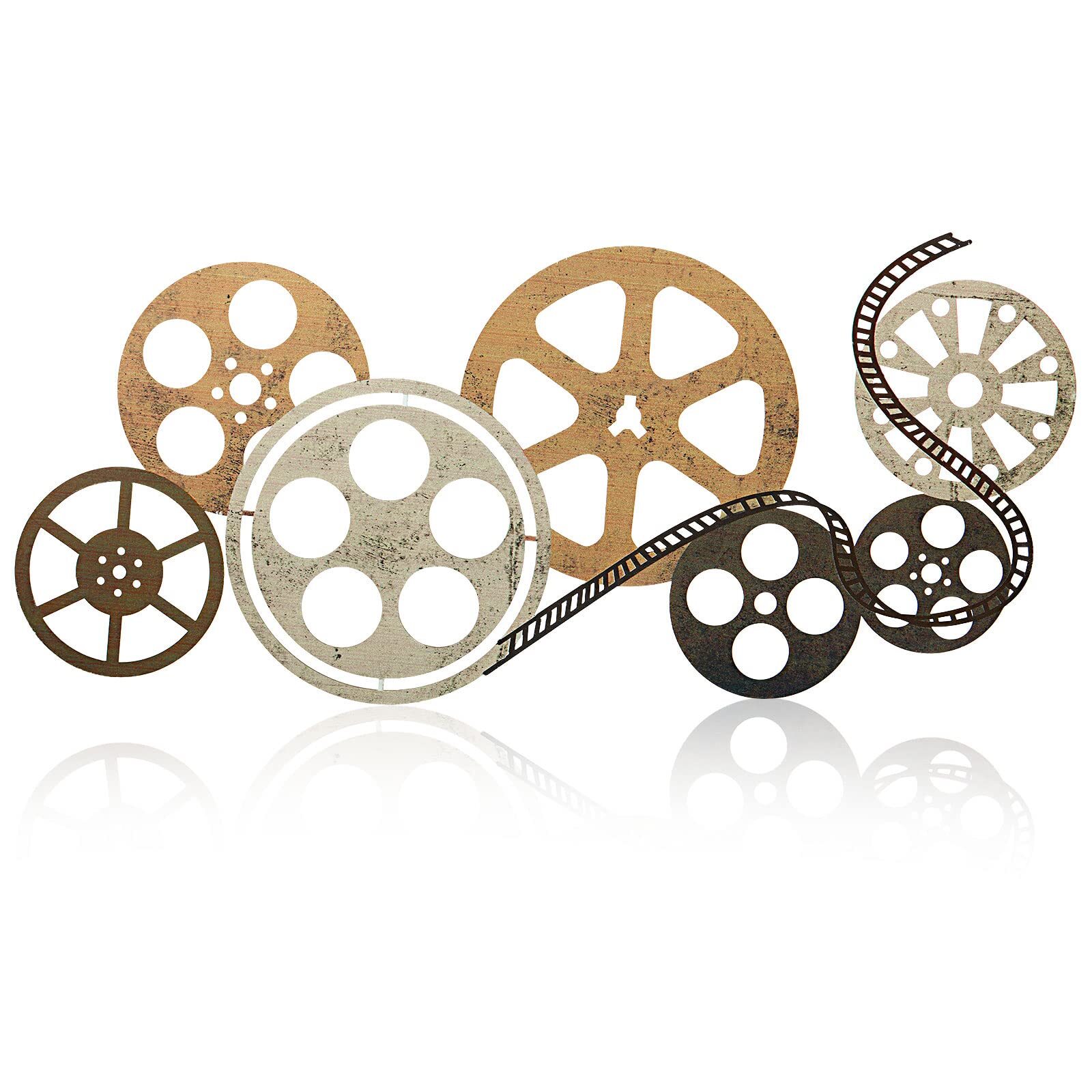 Metal Movie Reel Wall Art Abstract Antique Movie Theater Decor