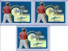 2019 Leaf Metal Draft LOGAN WYATT State Pride Blue Prismatic Auto RC /30 Giants