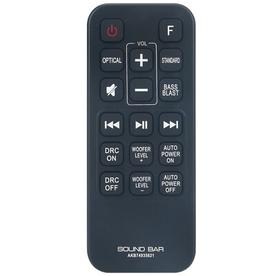AKB74935621 Replace Remote for LG Sound Bar SJ2 SPJ2B-W SJ2.DEUSLLK SJ2.AEUSLLK