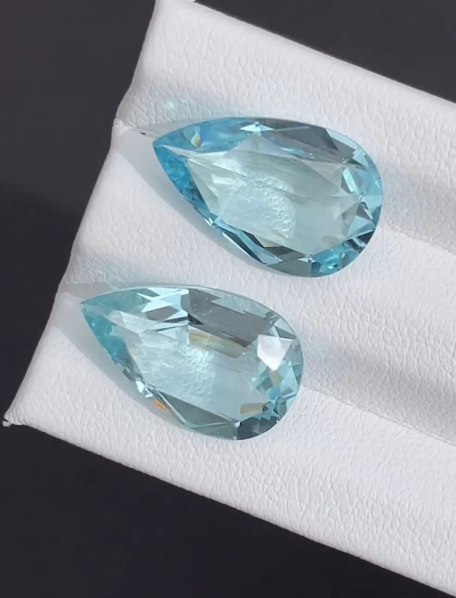 【Z21103】アクアマリン Baby Blue Aquamarine 11.34ct – Pair (AQ3829) 100% Natural Loose