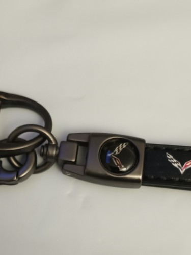 Genuine Leather Car Keychain Set for Corvette Key Ring Lanyard Accessories S-1 - Bild 10 von 14