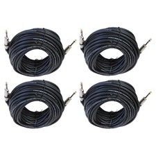 4Pcs 50ft 6.35mm 1/4" to 1/4" Mono Male Cables Cord Instrument DJ System Cables
