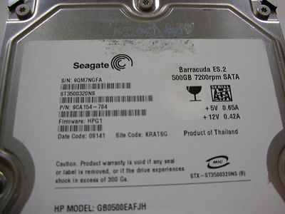 Seagate barracuda ES.2 500gb ST3500320NS 100477122 HPG1