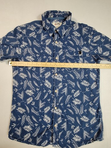 I Jeans by Buffalo Floral Print Button Down Shirt Short Sleeve Mens Medium Blue - Picture 3 of 6