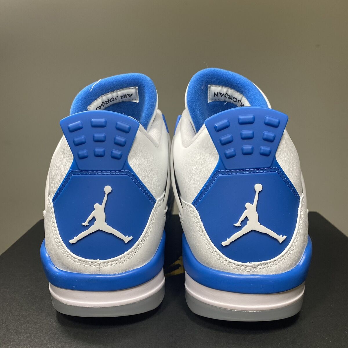Nike Air Jordan 4 Retro Golf Shoes White Military Blue Nike Air Jordan 4 Retro Golf Shoes White Military Blue
