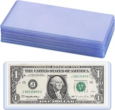 15PCS Banknotes Top-Insert Holders - Currency PVC Transparent Bill Money Top-Loa