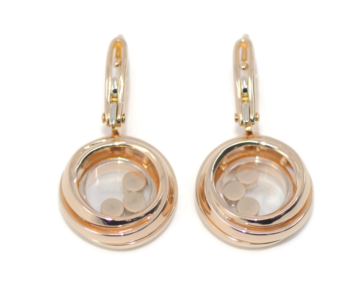 追加分◆ Happy Chopard Happy Emotions Diamond 18K Rose Gold Earrings 839216 | eBay