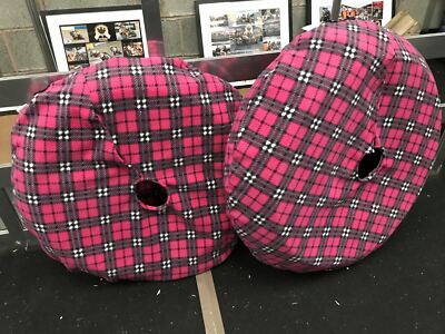 Large (190-200 section)  Pink Tartan  Motorcycle Tyre Blankets Fleece Covers Tyr