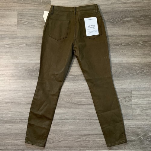 Frame Jeans Damen Größe 28 dunkeloliv Le High Skinny beschichtet Denim Stretch - Bild 2 von 16