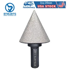 Diamond Chamfer Milling Bit 35mm 3/8 Hex Shank for Enlarge Shape Round Beveling