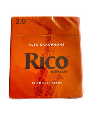 Rico by D'addario Alto Sax Reeds  BOX OF 10 Strength 2 RJA1020