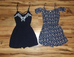 h&m blue romper