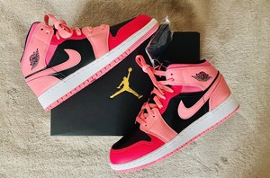 Deadstock* Brand New Nike Air Jordan 1 Mid Coral Chalk/Pinksicle (GS) UK6 - EU39 | eBay