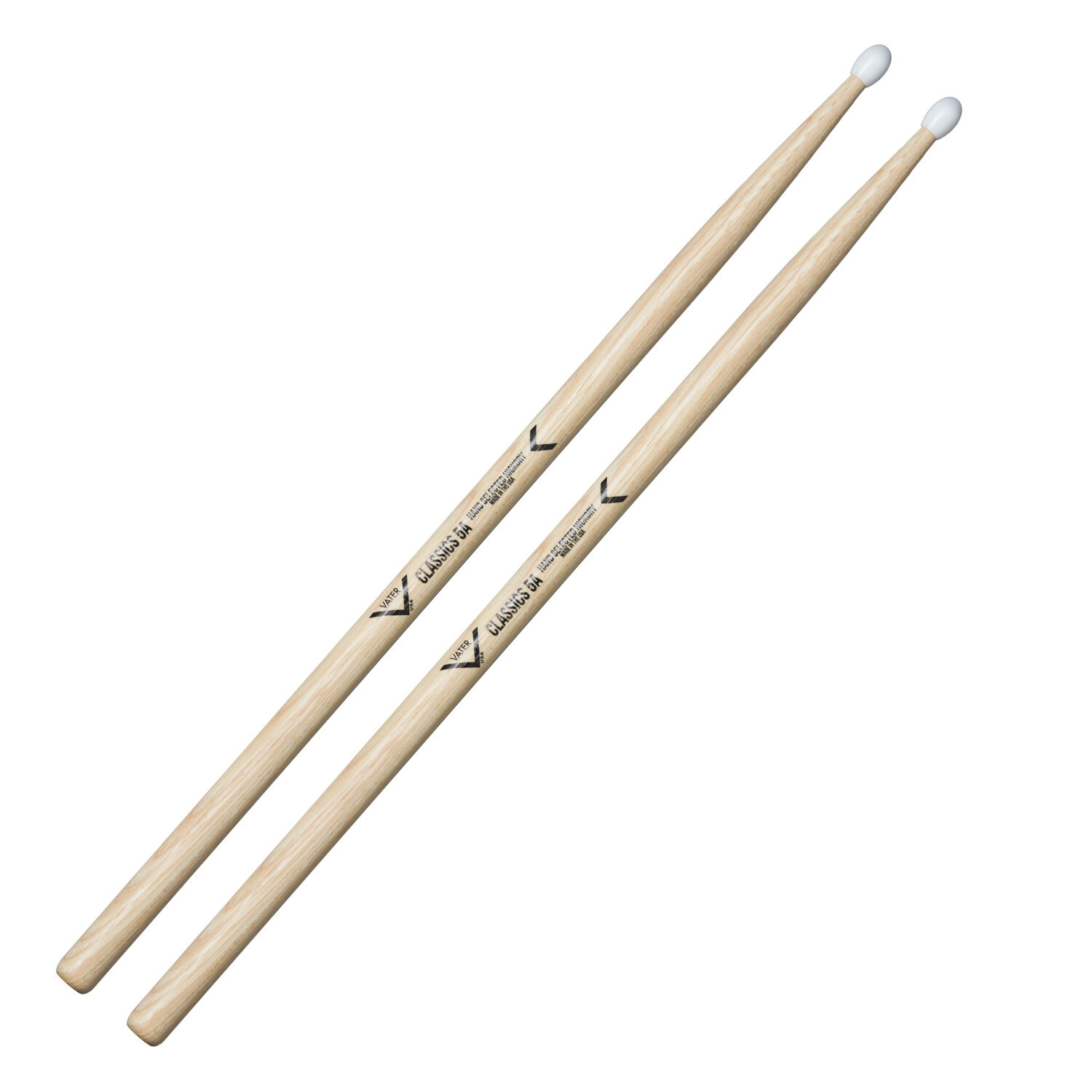 Vater 5A Classics Nylon Tip Hickory Drum Sticks VHC5AN
