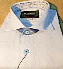 NWT Maceoo men's Size 5(XL)Long sleeve button down Shirt textured triangular Jac