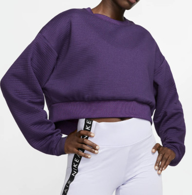 NIKE SPORTSWEAR CITY READY FLEECE CREW CROPPED SWEATSHIRT CJ9475-525 DAMEN S