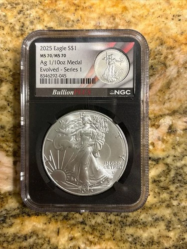 Bullion Plus Evolved - Series 1 - Dual Coin Slab - 2025 ASE MS70 1oz + 1/10th Ag