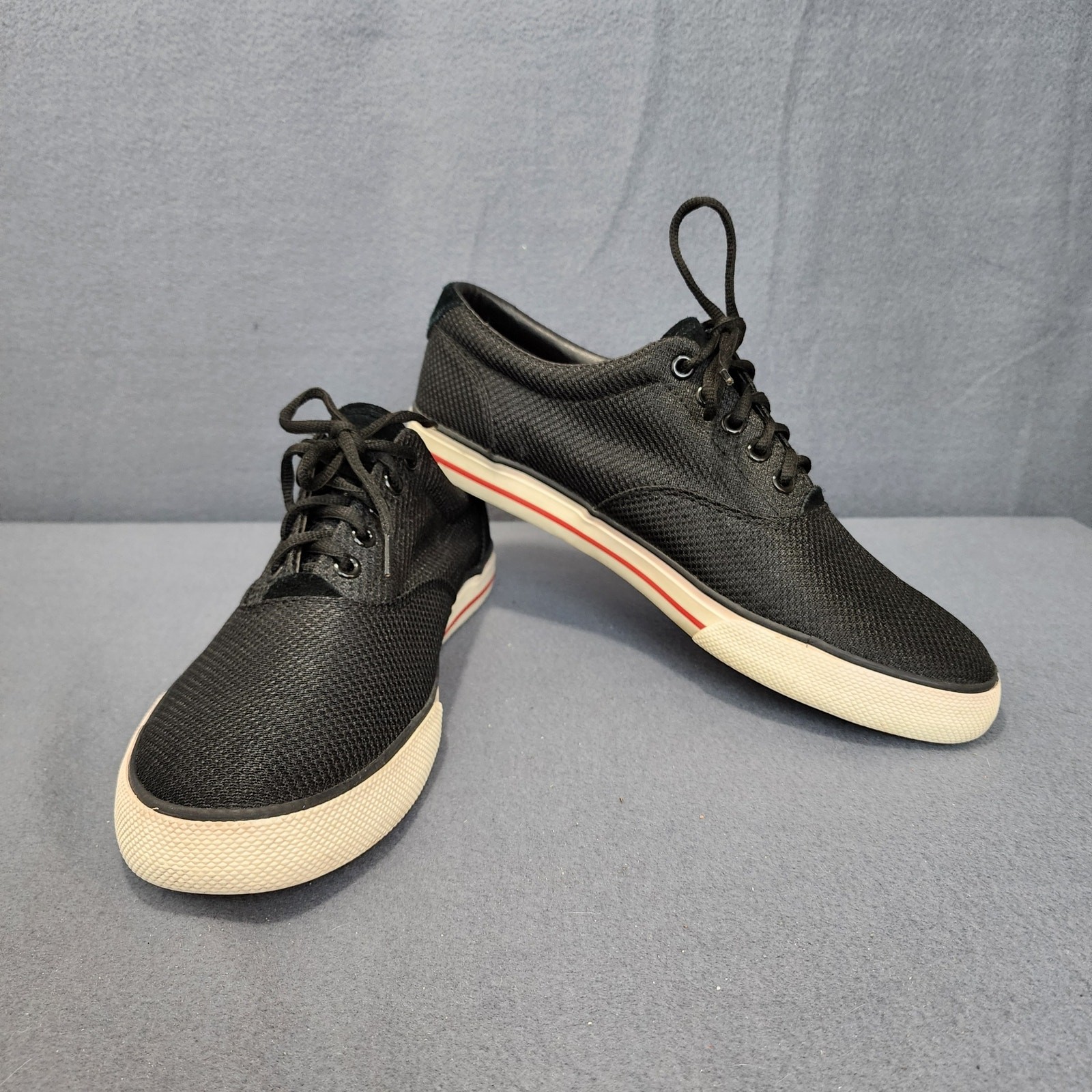 Scarpe Polo Ralph Lauren uomo 10 5 D Vaughn nero rosso pony classiche preppy usate in ottime condizioni