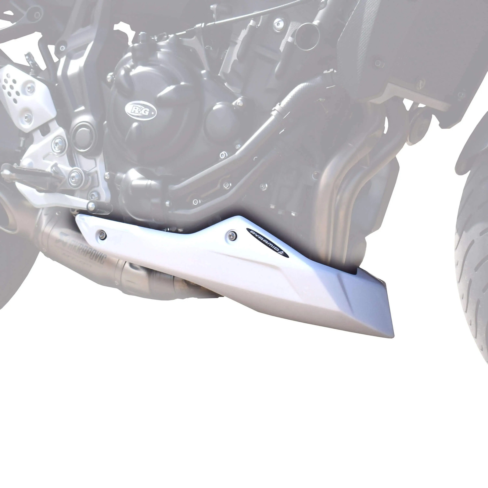 Pyramid Belly Pan | Gloss White | Yamaha MT-07 2013>2024
