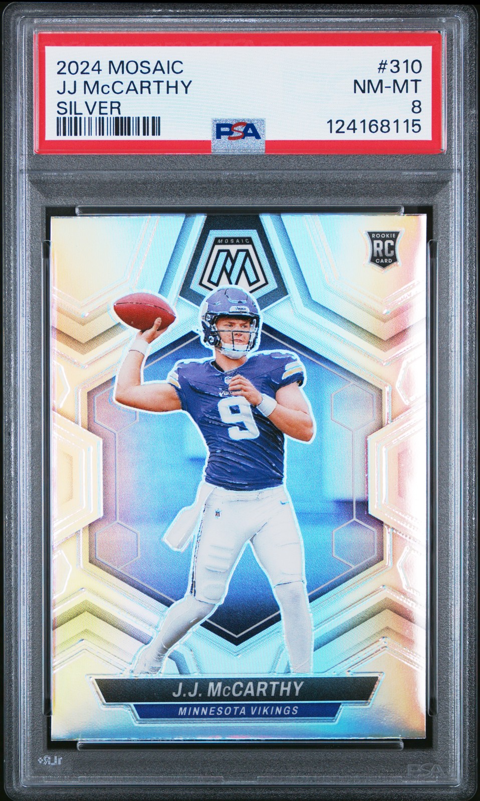 2024 PANINI MOSAIC SILVER #310 JJ MCCARTHY PSA 8