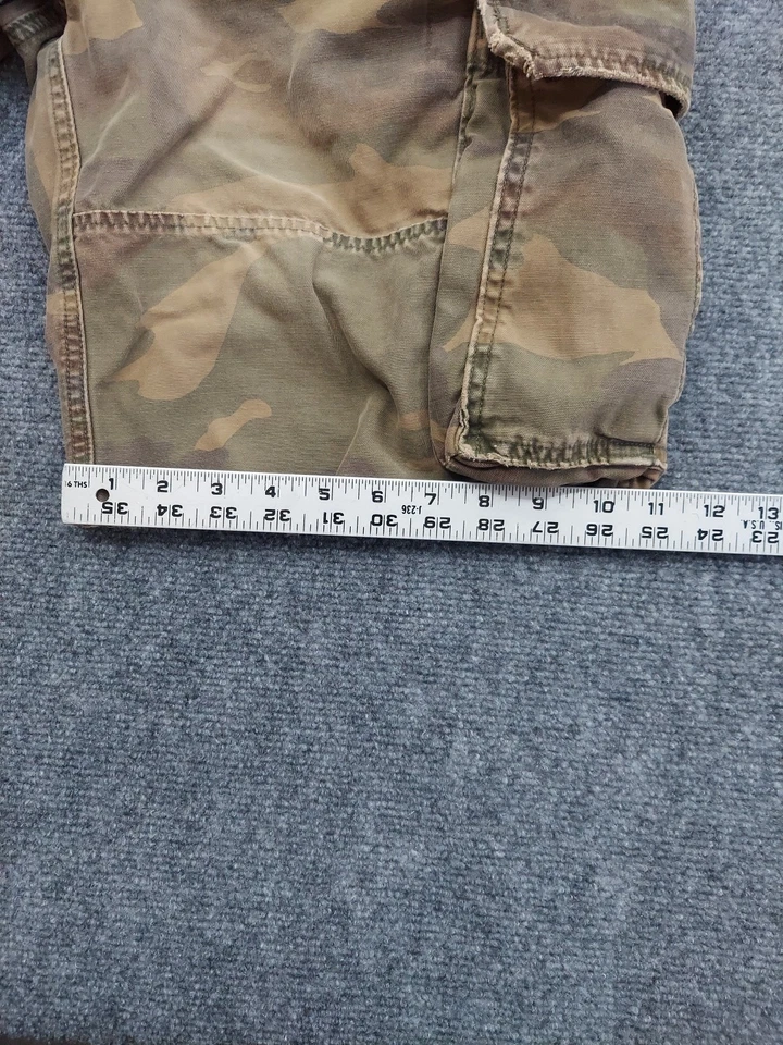 Shorts masculino Y2K Abercrombie & Fitch 31 camuflado botão mosca carga cordão largo - Imagem 4 de 4