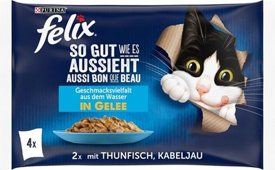 Felix Katzennassfutter in Gelee Geschmacksvielfalt Wasser 4.080 kg