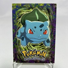 1999 Topps Pokémon Insert #01 Bulbasaur E1 of 12 Blue Label Trading Card NM