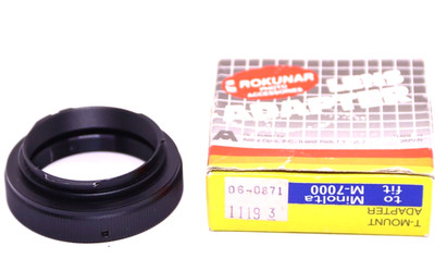 Rokunar T-Mount Adapter für Minolta M-7000 Maxxum/Dynax Kamera kein AF Objekt...