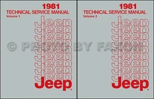 1981 Jeep Repair Shop Manual CJ 5 CJ7 CJ8 Scrambler Cherokee Wagoneer Truck
