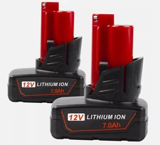 2Pack 7.0Ah Battery For Milwaukee for M12 LITHIUM Extended Capacity 48-11-2460