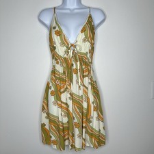 Wild Fable Babydoll Mini Dress Womens Size M 60s Floral Retro Hippie 70s Boho