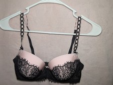 Victoria's Secret Dream Angels Black Pink Lace Bra with multi-way Straps 32DD