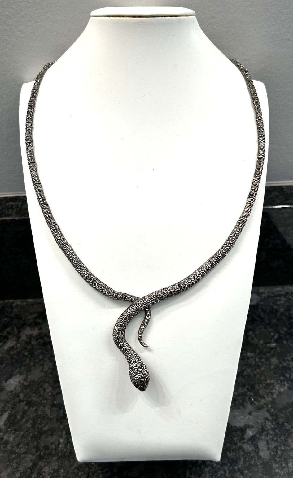 Artisan Sterling Silver Marcasite Ruby Articulate… - image 2