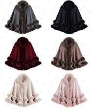 Women's Prom Genuine Warm Knitted Cape Stole Wedding Shawl Wraps Winter Elegant