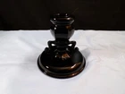 Fenton Black Glass Dolphin Candle Holder Candlestick