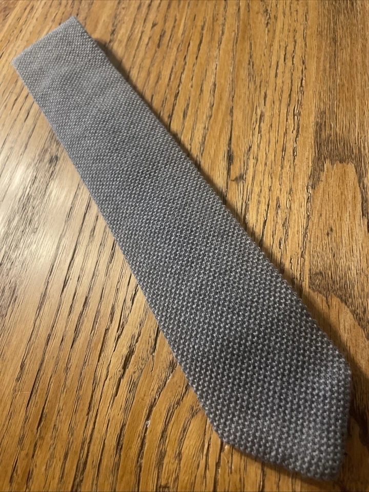 EUC Beams Japan Gray Trunk Sock Tie Knit Skinny Made In Italy - Image 2 of 4