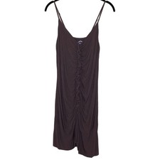 Buffalo Ruched V-Neck Bodycon Mini Dress In Brown Wonemn's Size Large