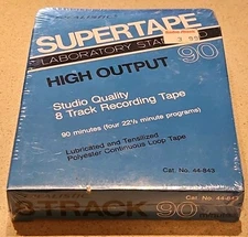 New Sealed Realistic SuperTape, Blank High Output 8-Track, 90 Minutes Tape