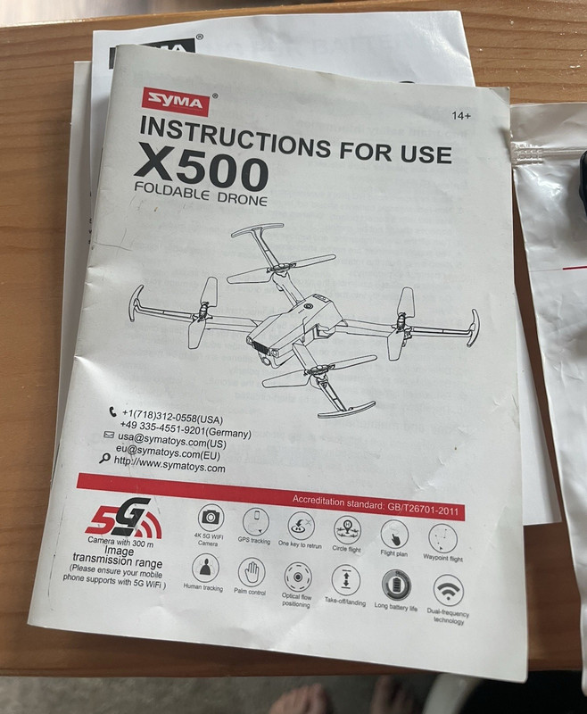 SYMA X500 Foldable Quadcopter Drone w/ Remote Controller, Case, Props/Guards