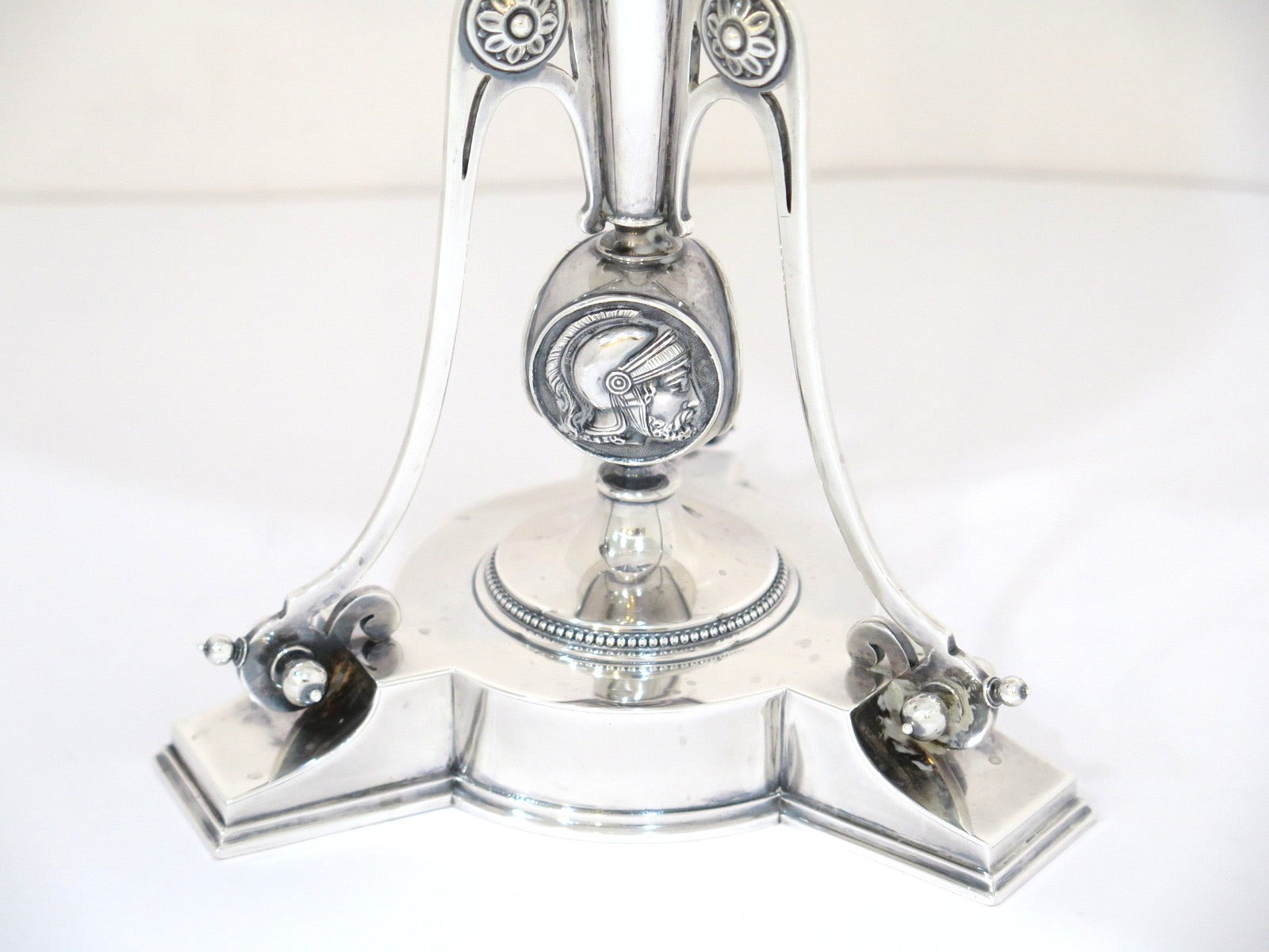 10 in - Sterling Silver Starr & Marcus Antique 1865-67 Medallion Fancy Compote