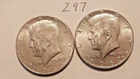 KENNEDY HALF DOLLAR, 1965-P, 2-1067-P, 2-1968-D, 1969-P, (6 COINS), 40% SIL 297