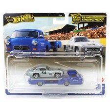 Hot Wheels Team Transport 1955 Mercedes-Benz Blaues Wunder w/ 300 SL FLF56-70