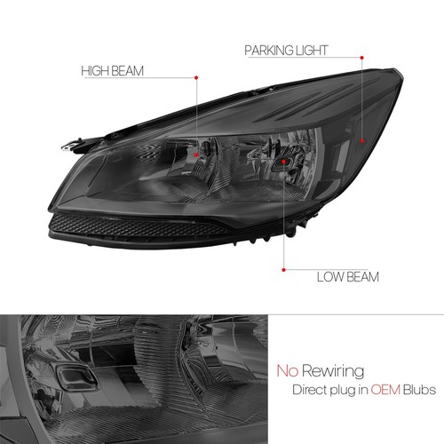 Smoke Tinted Headlight Clear Corner Turn Signal Reflector for 13-16 Ford Escape - 第 3/5 張圖片