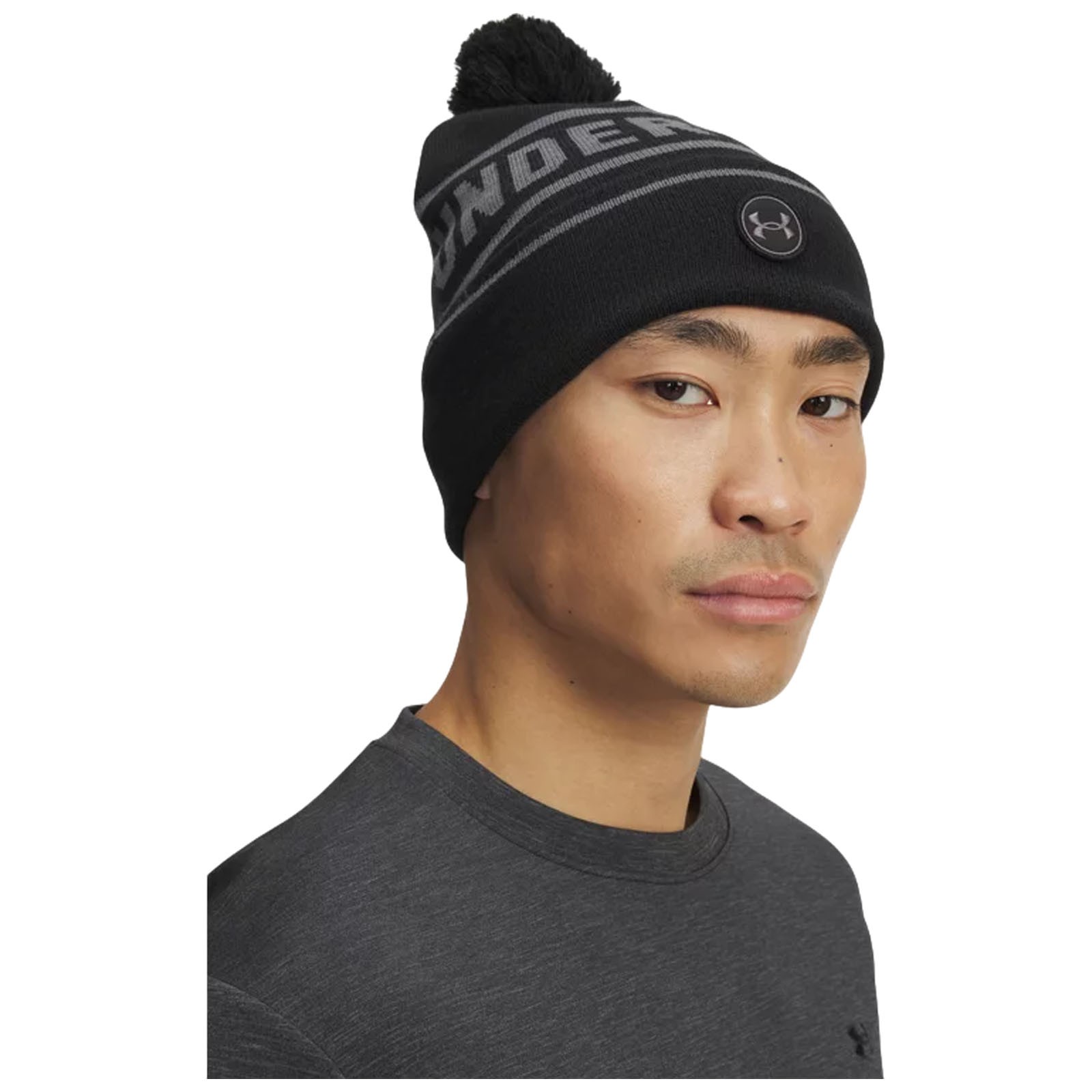 Under Armour Mens Drive Pom Beanie Bobble Hat Winter Warm Comfort Headwear Golf